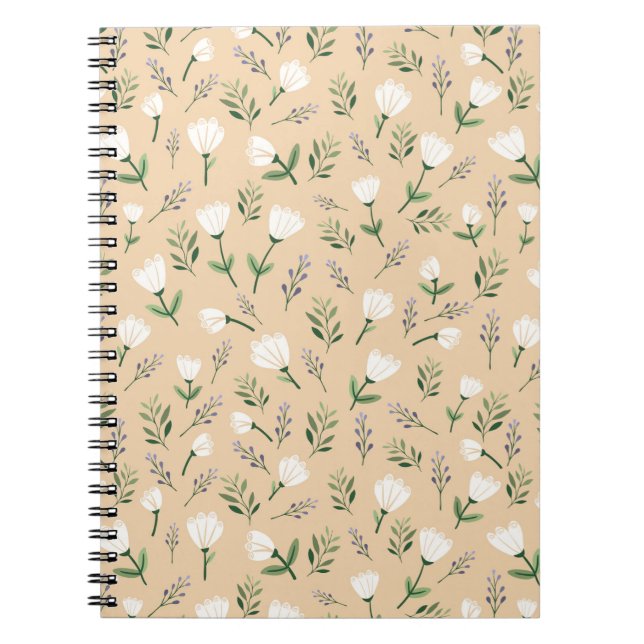 Caderno Espiral Minimalist white Floral (Frente)