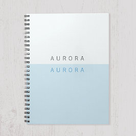 Caderno Espiral Minimalista Azul de Duas Cores