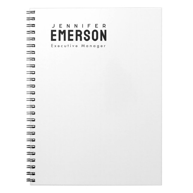 Caderno Espiral Minimalista moderno profissional simples (Frente)