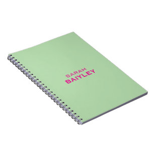 Caderno Espiral Minimalista nome personalizado moderno