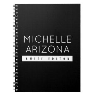 Caderno Espiral Minimalista Preto Moderno Profissional