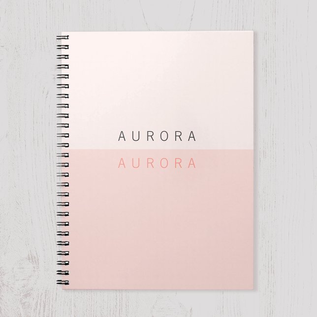 Caderno Espiral Minimalista Rosa Duas-Tons (Criador carregado)