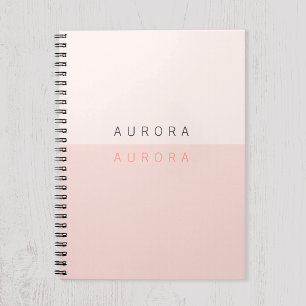 Caderno Espiral Minimalista Rosa Tom-sobre-Tom