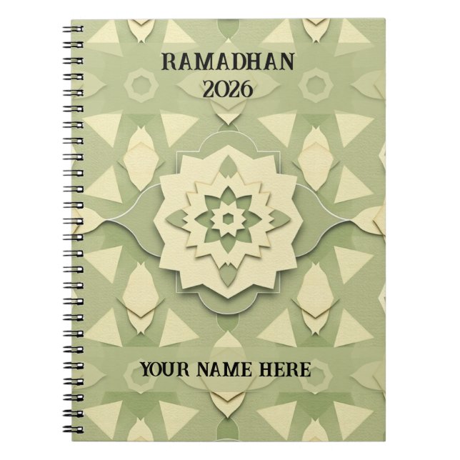 Caderno Espiral Minimalista Sage Ramadan (Frente)