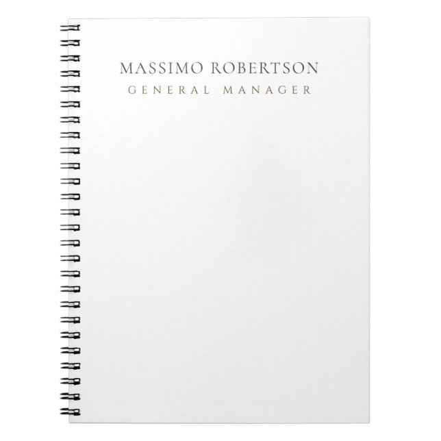 Caderno Espiral Minimalista Simples Moderno  (Frente)