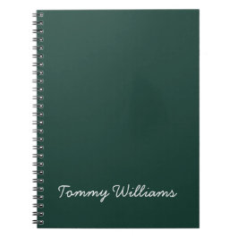 Caderno Espiral Minimalista Verde Esmeralda Profissional Simples