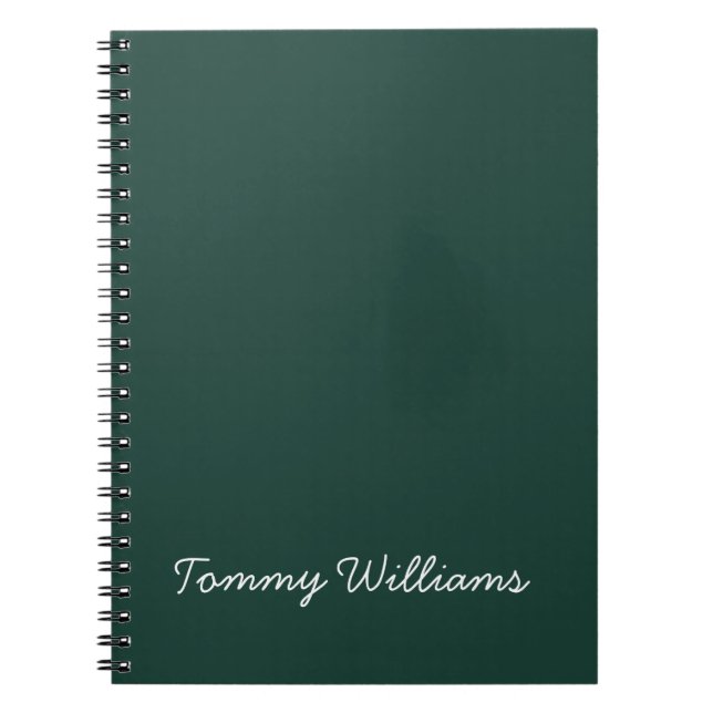Caderno Espiral Minimalista Verde Esmeralda Profissional Simples (Frente)