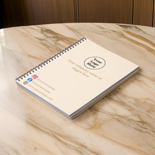 Caderno Espiral Mínimo bege simples