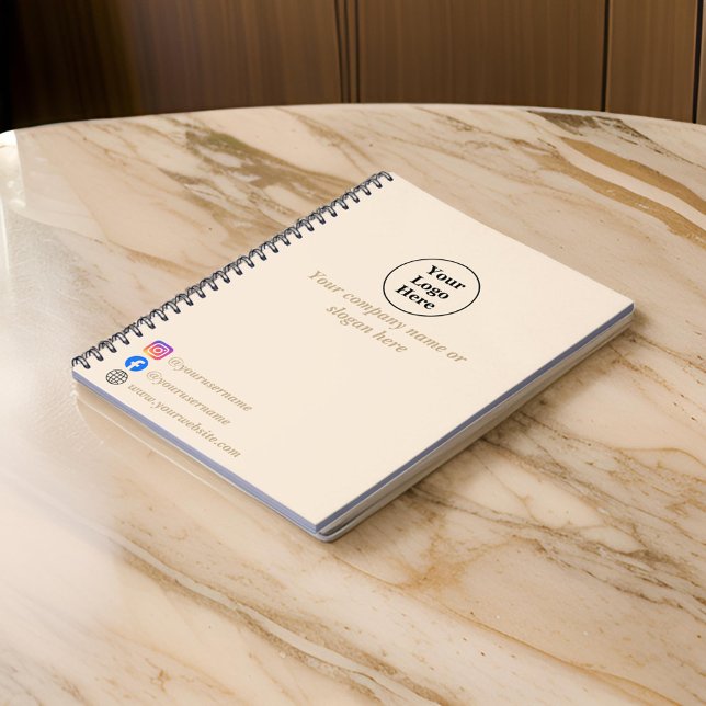 Caderno Espiral Mínimo bege simples (Criador carregado)