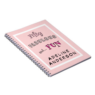 Caderno Espiral Mínimo Cinquenta Fabuloso Tipografia Rosa 50 Anive