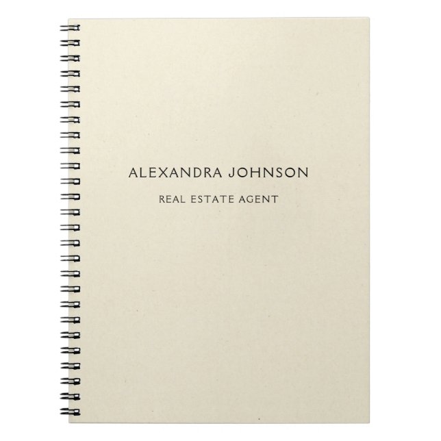 Caderno Espiral Mínimo de Imóveis Brancos (Frente)