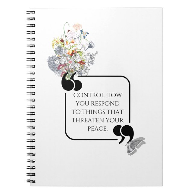 Caderno Espiral Mínimo de PEACE Interna Estática Ilustrada (Frente)