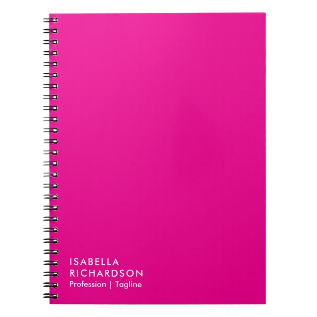 Caderno Espiral Mínimo magenta personalizado (Frente)