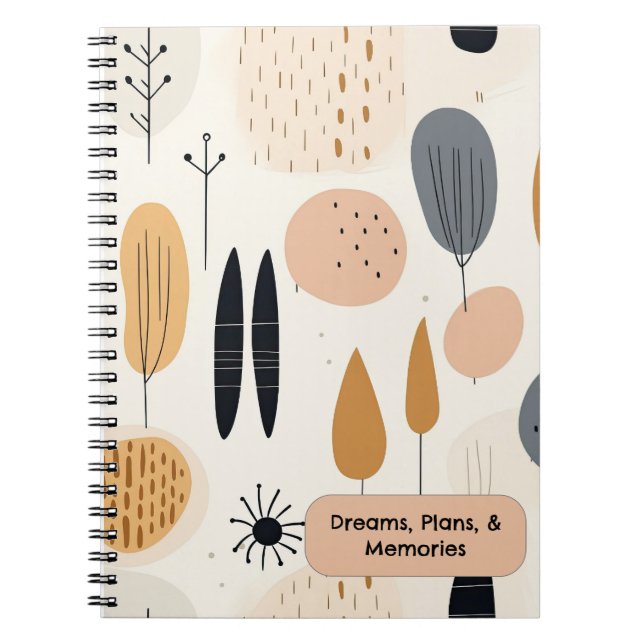 Caderno Espiral Mínimo notebook espiral estilo Boho (Frente)
