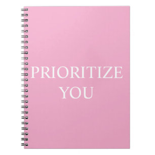 Caderno Espiral Mínimo Priorizar Você Cita Rosa Empoeirado Rosa