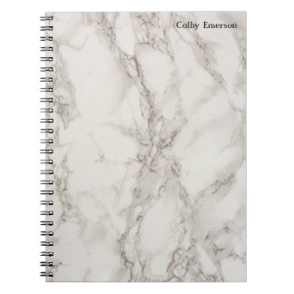 Caderno Espiral Mínimo profissional - Design de pedra branca marmo