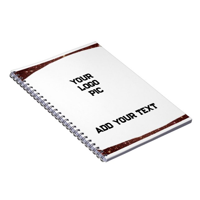 Caderno Espiral Mínimo simples adicione seu brilho de texto de fot (Lado Direito)