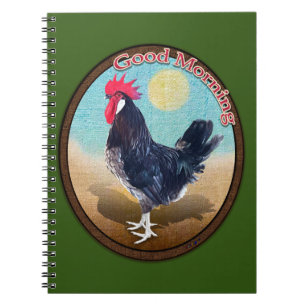 Caderno Espiral Minorca Rooster Boa Manhã Vintage Oval