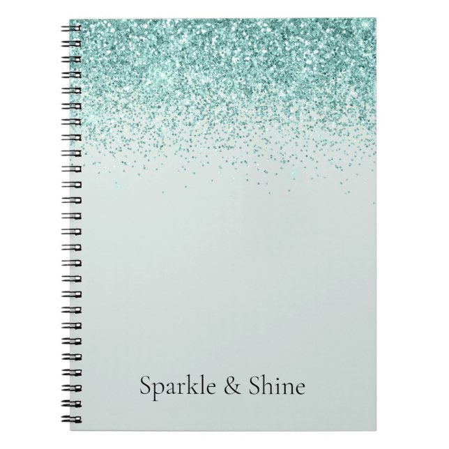 Caderno Espiral Mint Glitter Sparkle (Frente)