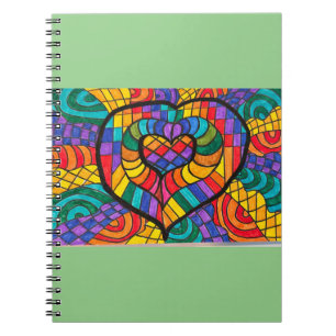 Caderno Espiral Mint green notebook com multicoloração