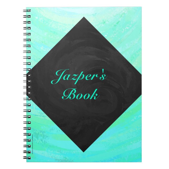 Caderno Espiral Mint Ice Blue e Black Monograma (Frente)