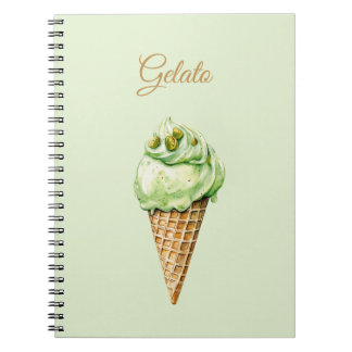 Caderno Espiral Mint Ice Cream Gelato Birthday 