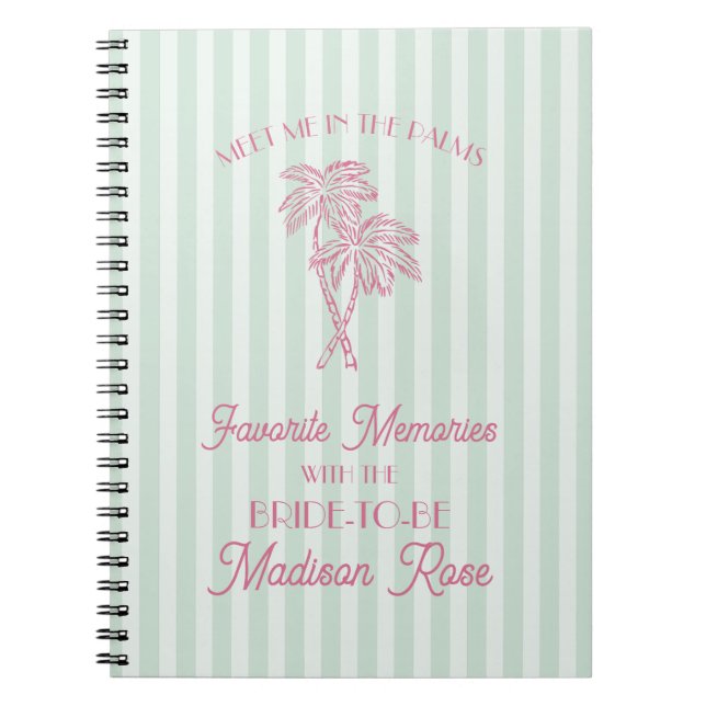 Caderno Espiral Mint Palm Springs Lembranças Favoritas com a Noiva (Frente)