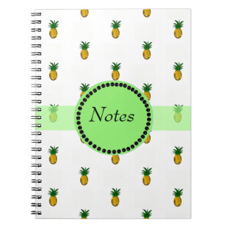 Caderno Espiral Minúsculos Abacaxis Dourados