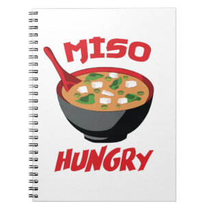 Caderno Espiral Miso Hungry Funny Comida Kawaii