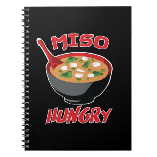 Caderno Espiral Miso Hungry Funny Comida Kawaii