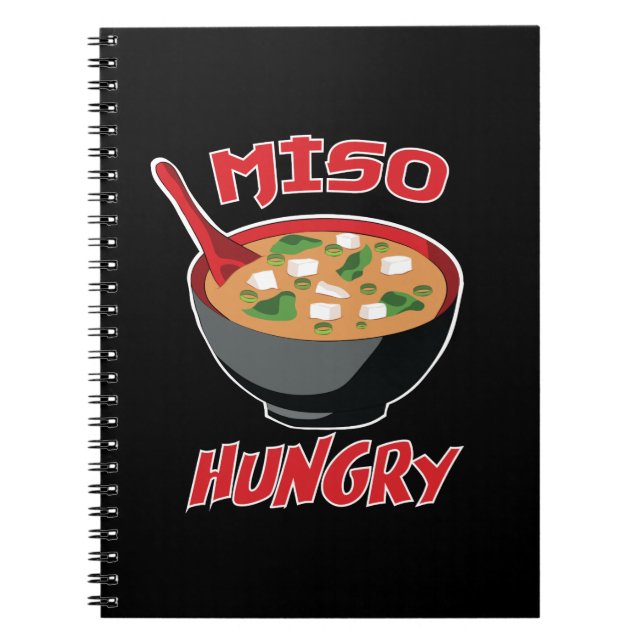 Caderno Espiral Miso Hungry Funny Comida Kawaii (Frente)