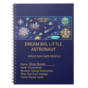 Caderno Espiral Missão Galáxia Crianças Poeira Estelar Cósmica Cad
