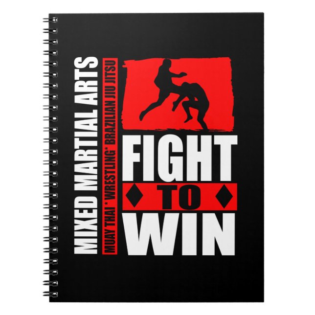 Caderno Espiral Mista de Artes Marciais - Luta Para Ganhar Noteboo (Frente)