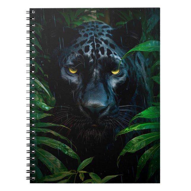 Caderno Espiral Misteriosa Design da selva de pântano preto (Frente)