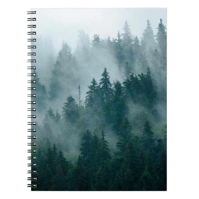 Caderno Espiral Mistura com floresta de abeto em hipster (Frente)