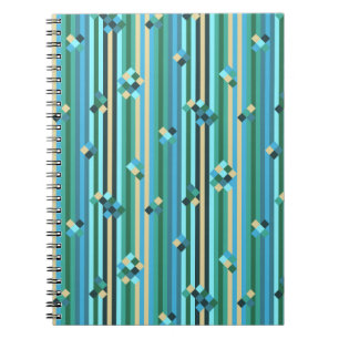 Caderno Espiral Mistura de tiras - verde e azul