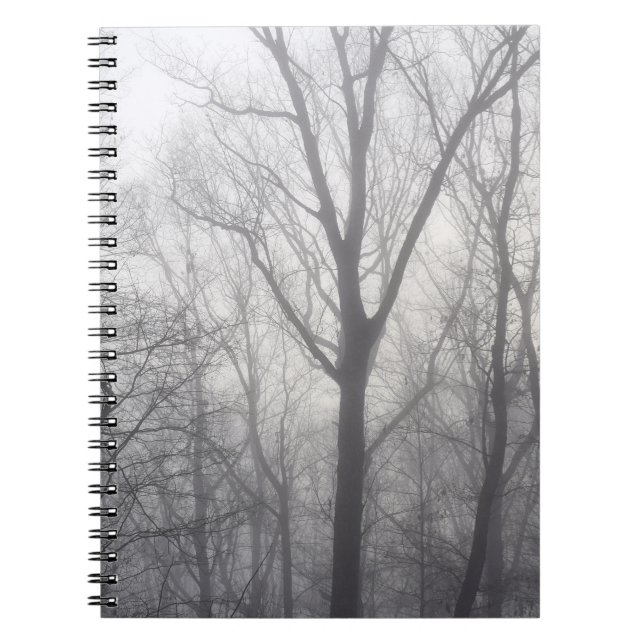 Caderno Espiral Misty Trees Cinza Woodland (Frente)