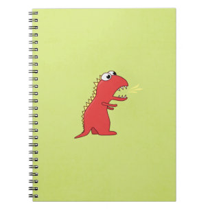 Caderno Espiral Miúdos bonitos do dinossauro de T-Rex dos desenho