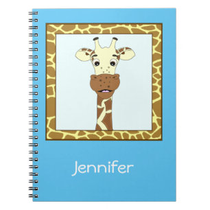 Caderno Espiral Miúdos engraçados dos desenhos animados do giraf