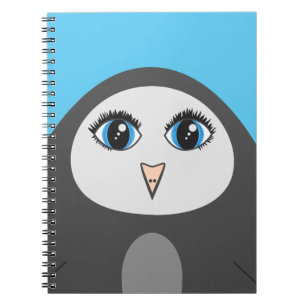 Caderno Espiral Miúdos Eyed grandes do pinguim dos desenhos