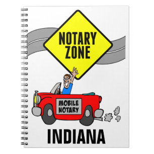 Caderno Espiral Mobile Notary Zone Red Sports Car Indiana