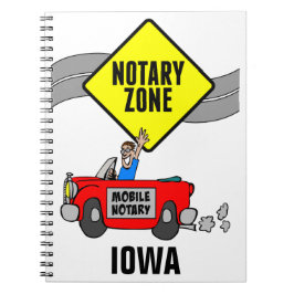 Caderno Espiral Mobile Notary Zone Red Sports Car Iowa