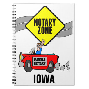 Caderno Espiral Mobile Notary Zone Red Sports Car Iowa