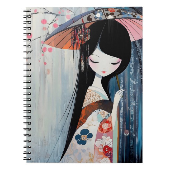 Caderno Espiral Moça de anime suave (Frente)