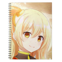 Moça loira sorridente com manga de anime de olhos