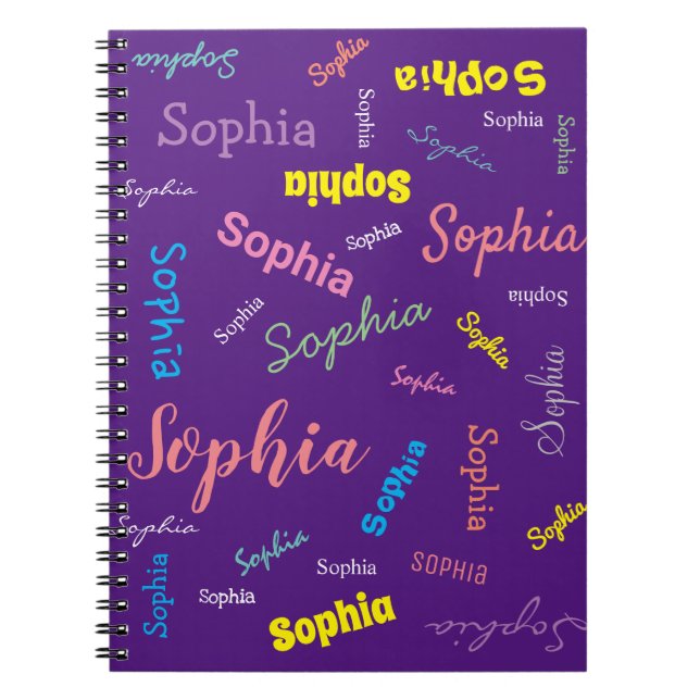 Caderno Espiral Moça Personalizada de Nome Personalizada (Frente)