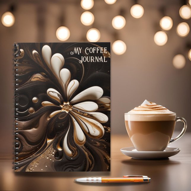 Caderno Espiral Mocha e Diário de Creme inspirados no café (Coffee Inspired Journal for Coffee Lovers, Barista Gift, Mocha Mousse Modern Coffee Journal)