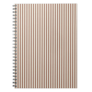 Caderno Espiral Mocha Mousse Cannoli Cream Padrão de Stripe Vertic