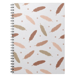 Caderno Espiral Mocha Mousse Feathers Spiral Notebook