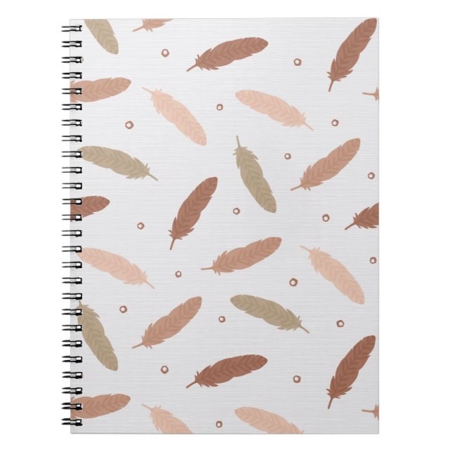 Caderno Espiral Mocha Mousse Feathers Spiral Notebook (Frente)